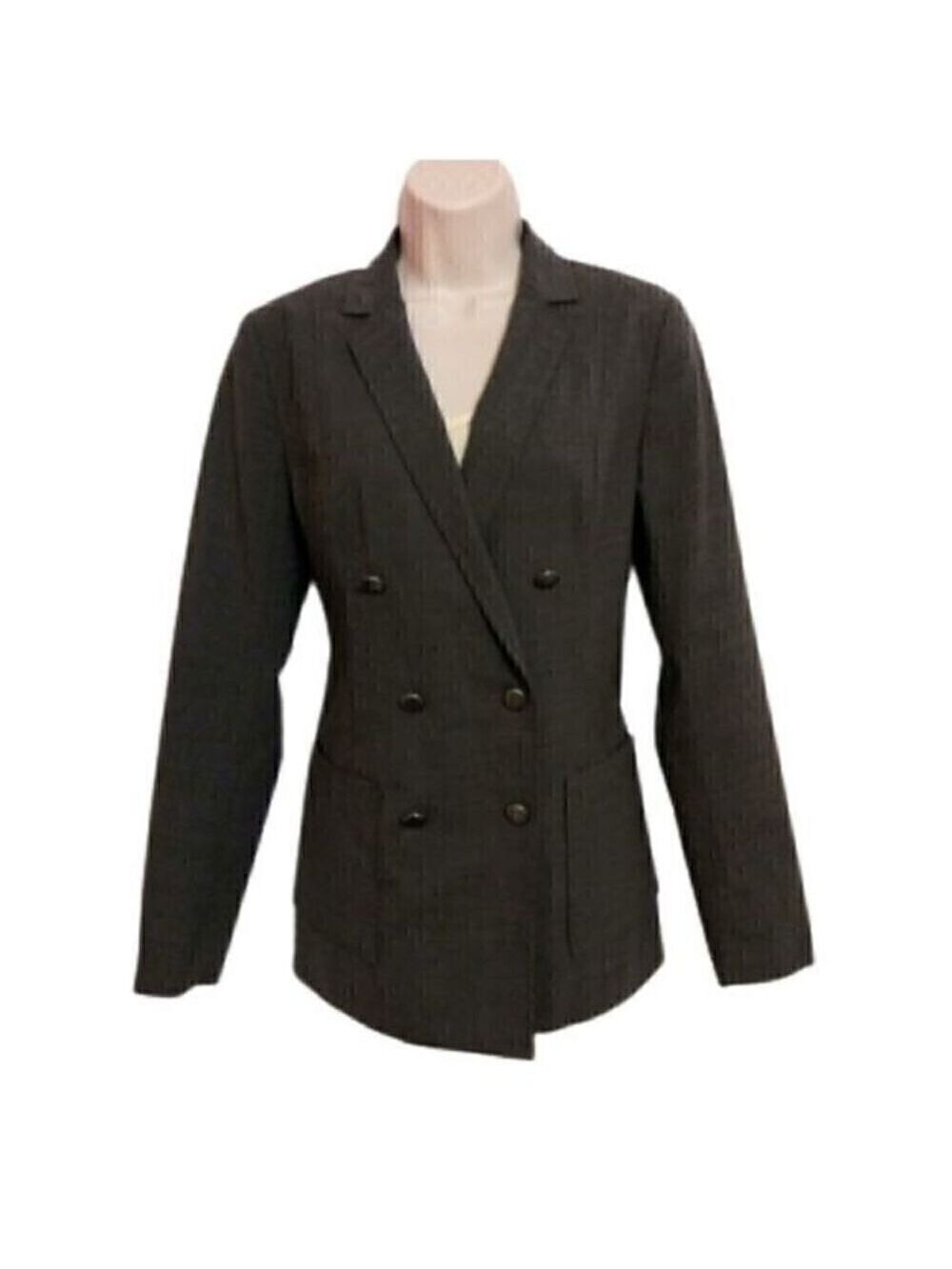 Gap Grey Wool Blend Double Breasted Blazer Jacket Size 4
